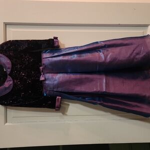 Sparkling Black and Purple Dress with Bow